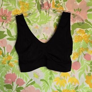 Black Bralette With Mesh Detail